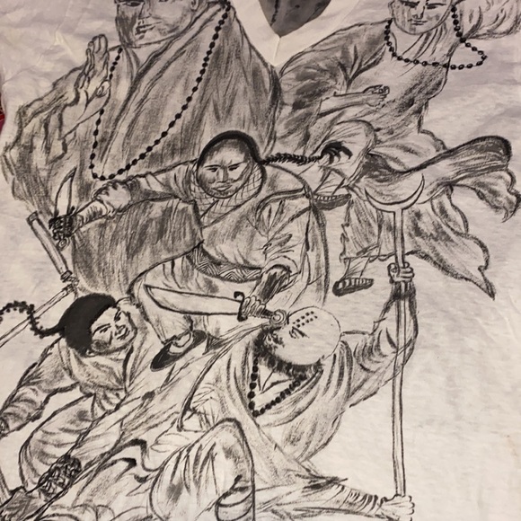 Vintage 80s Hand Drawn Kung-Fu legends T-shirt. Size L. See measurements. 19x30 - Picture 4 of 16